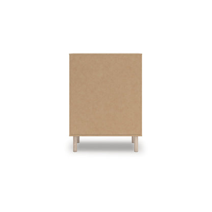 Signature Design by Ashley Birkmore Mid-Century Modern 4-Drawer Chest with Easy Glide and Safety Stop for Bedroom, Light Brown