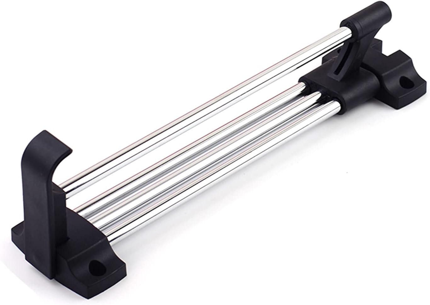 Autuwintor Adjustable 12 Inch Pull Out Valet Closet Rod with Screws, Cold Rolled Steel Black Silver, 1pcs