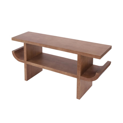 Christopher Knight Home Mesha Modern Console Table with Shelf, Wooden Entryway Table with Open Storage Shelf, Behind The Couch Long Sofa Table for Living Room, Natural Brown