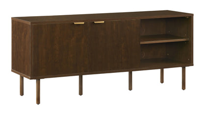 Crosley Furniture Brody Vinyl Record Storage Sideboard, Modern Media Console and Cabinet with Shelves, Brown