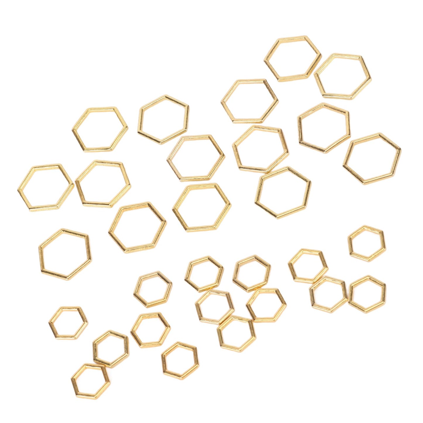 Mrisata Crochet Stitch Markers Stitch Marker Rings Metal Stitch Marker Rings Crochet Locking Accessories 30pcs Hexagonal Knitting Stitch Markers Plating Process Fade Zinc Alloy
