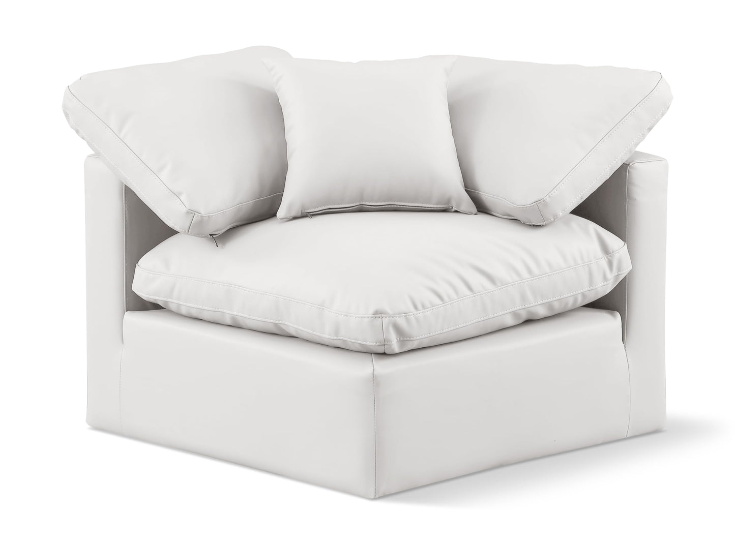 Meridian Furniture Indulge Vegan Leather Corner Chair in Cream
