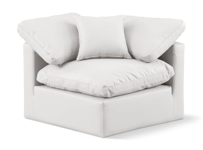 Meridian Furniture Indulge Vegan Leather Corner Chair in Cream
