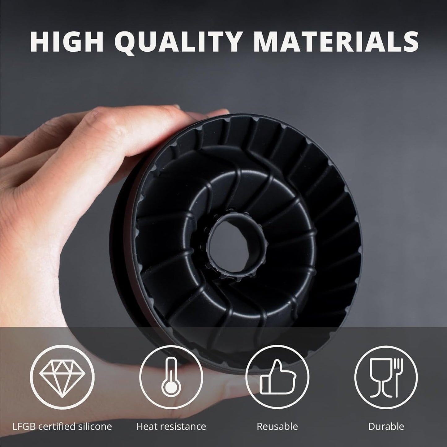 Collapsible Pour Over Coffee Dripper, Silicone Reusable Maker for Camping, Travel, Home & Office, 1-2 Cup