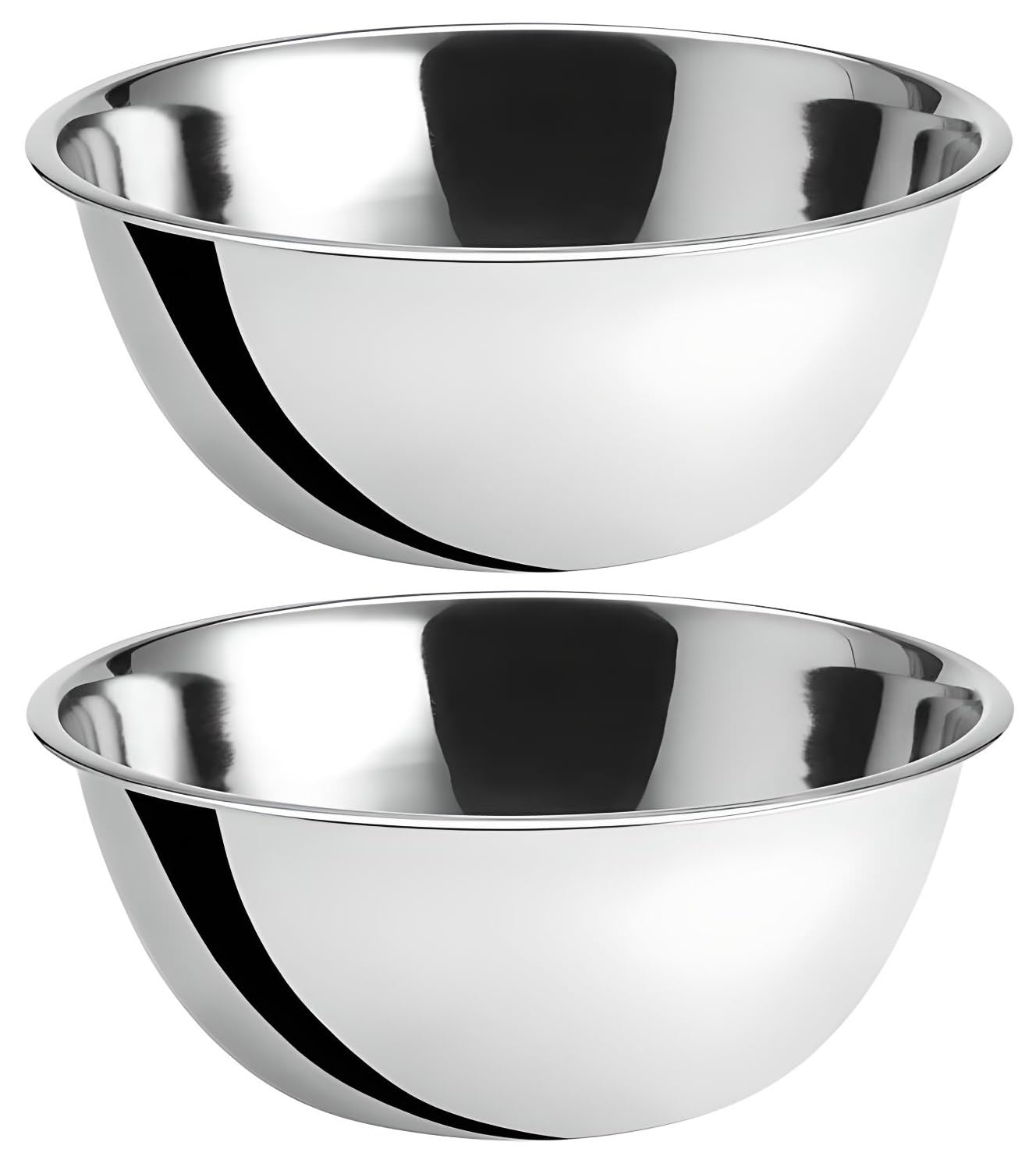 OCS Parts 8 Quart Mixing Bowls | Set of 2 | 13.25-Inch Stainless Steel Professional Grade Flat Base Mixing Bowls for Home and Commercial Kitchens