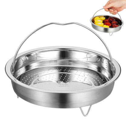 CALLARON Stainless Steel Basket, 7inch Vegetable Basket, Metal Multifunctional Cooker Steamers with Handle, Universal Pot Insert for Seafood, Dumplings, Dishwasher Safe