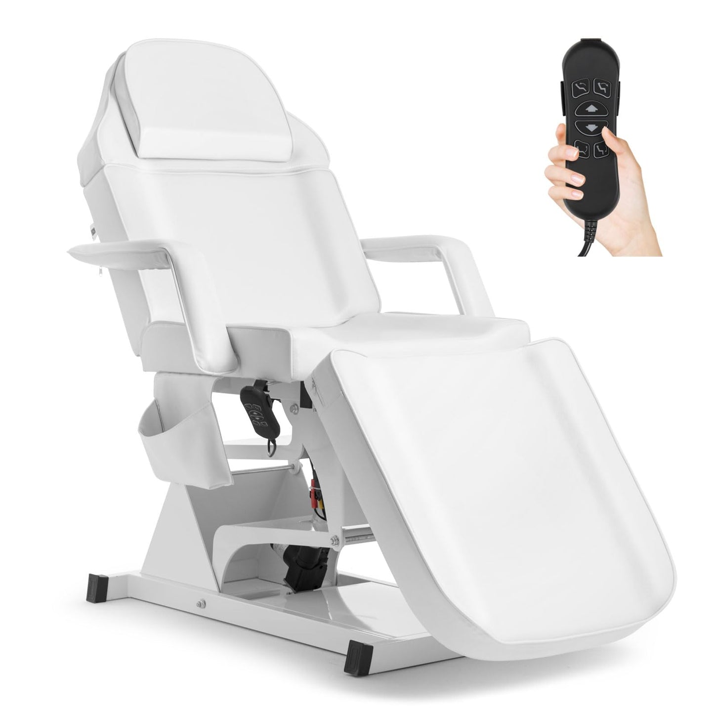 Artist hand Facial Bed for Esthetician MassageTable Beauty Bed Medical Aesthetic Tattoo Procedure Bed with 3 Motor Electrical Adjustments,White