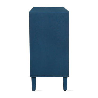 Merax 59.8" Wood Sideboard Buffet Cabinet, Storage Cabinet with Doors and Shelves, Modern Console Table with Solid Wood Legs for Dining Room, Living Room, Entryway, Navy Blue Finish