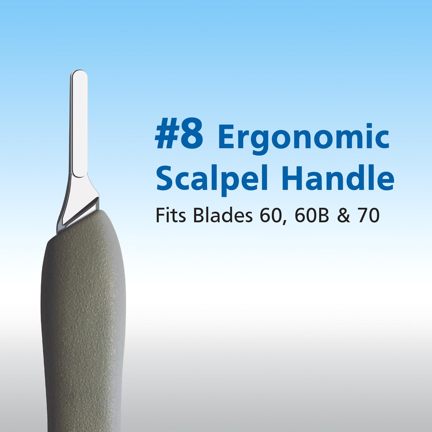 Swann Morton Ergonomic Scalpel Handle No. 8 - Plastic Design, Compatible with Blades 60 & 70, Surgical Knife Handle, Tool for Lab & Hobby Use, Precision Instrument