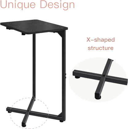 Generic ET-X-BKW1 NEFROM C-Shaped End Table, Small Couch Side Table, Sofa TV Tray Table for Living Room, Bedroom
