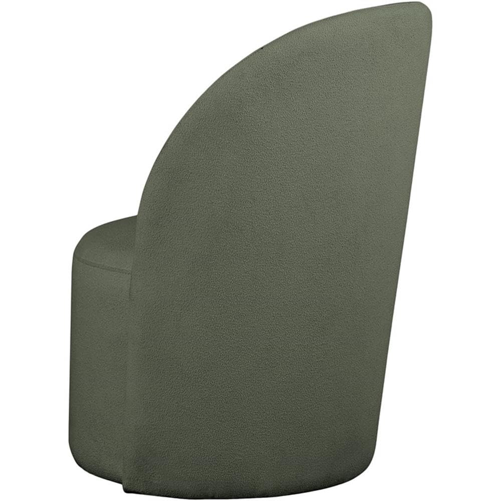 Meridian Furniture 528Green Hautely Collection Modern | Contemporary Boucle Fabric Upholstered Accent or Dining Chair with Rich Green Boucle Fabric, 24" W x 26" D x 35" H, Green