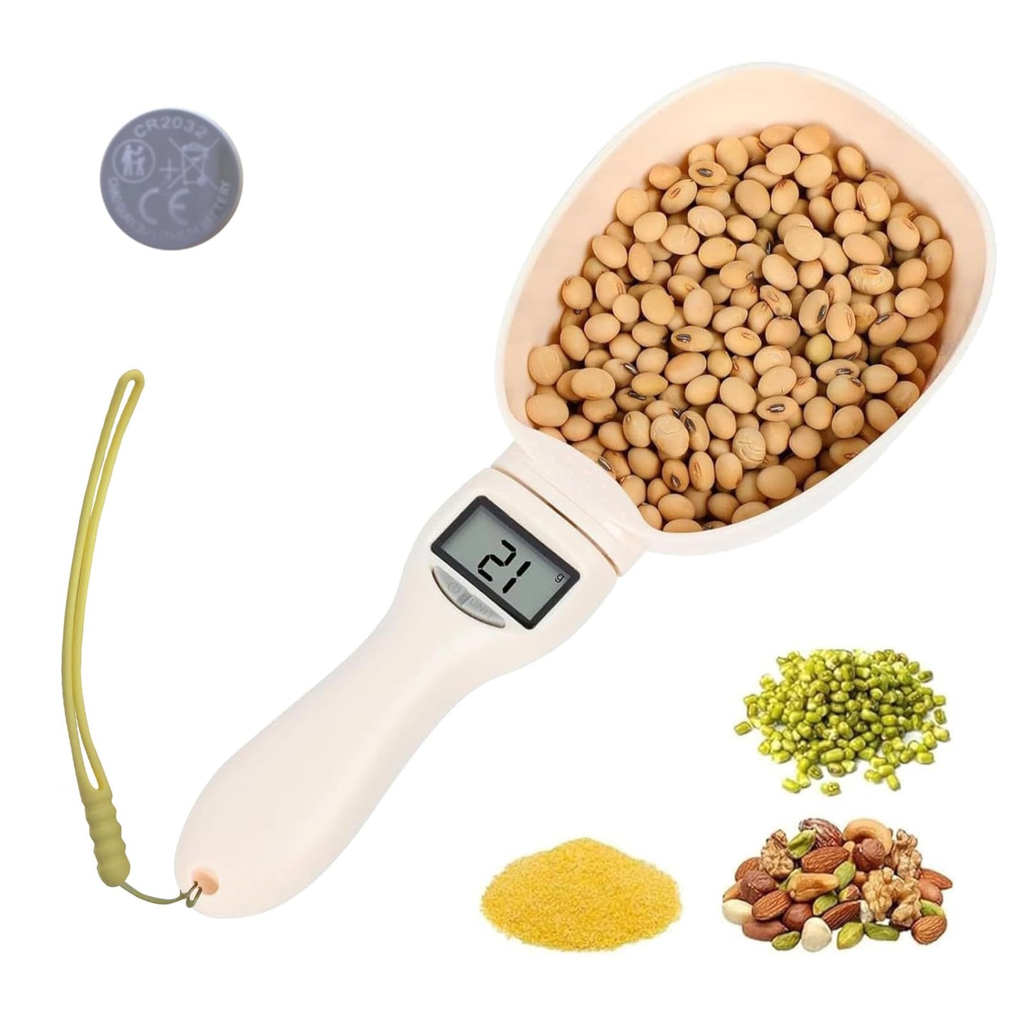 Electronic Measuring Spoon, Weighs 0.1g-800g Precision, Digital Kitchen Spoon Scale, Clear LCD Display, Includes Button Battery, Ideal For Cooking, Baking, Coffee Brewing, Pet Feeding