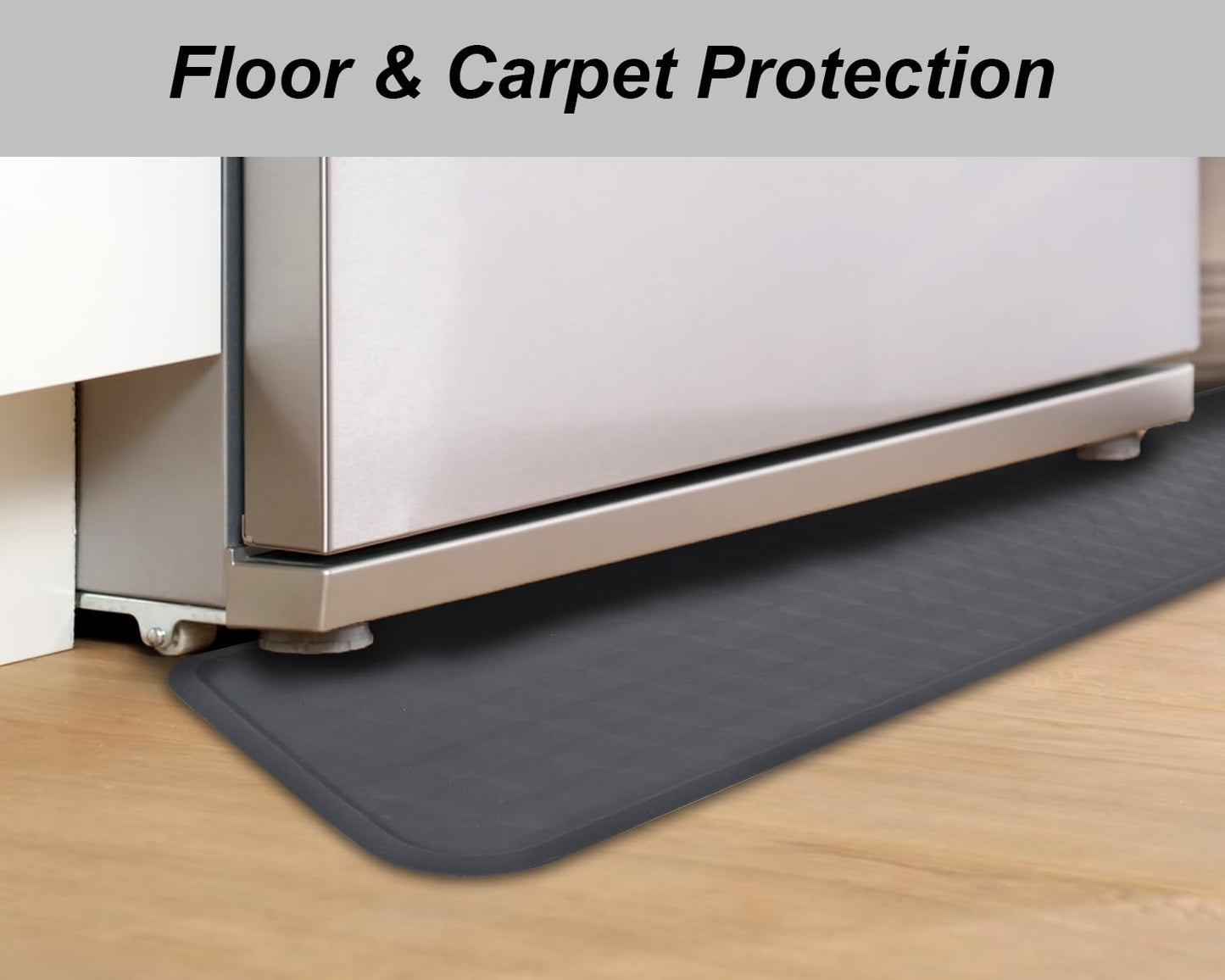 GMATCHUP Refrigerator Mat, Washing Machine Spill Liner, Drip Tray and Leak Catcher Mat, Fridge Mat Prevent Water Leakage and Floor Damage from Elecrical Equipment Heavy Duty 37.5'' x 8.5'' Grey