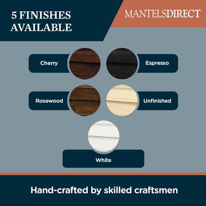 MANTELSDIRECT Salem Wood Mantel Shelf with Arched Corbels - Espresso 48 Inch | Wooden Rustic Wall Mounted Shelf from Pine Wood - Perfect for Fireplaces, TVs & Décor
