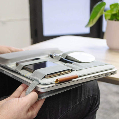 Beblau FOLD Portable TECH Organizer attachable to your Devices | Desk Sleeve | Gadget case | Working from Home Essentials | Laptop accessories | Backpack Insert | Portfolio |