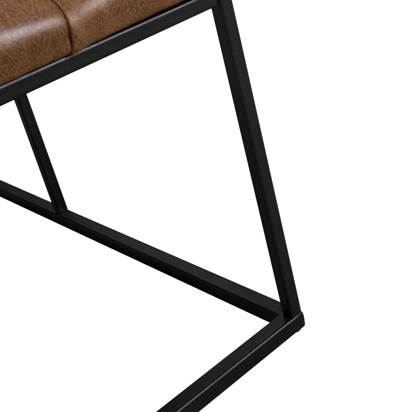 Homepop Home Decor | Large Upholstered Bench | Bench Ottoman with Storage for Living Room & Bedroom | Decorative Home Furniture (Distressed Brown Faux Leather)