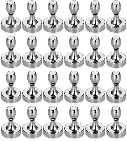 BTLIN 24 Pack Small Fridge Magnets, Strong Mini Metal Magnetic Push Pins for Kitchen Refrigerator Magnetic Board Office