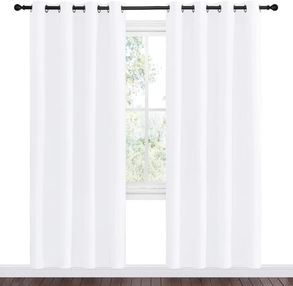 NICETOWN White Room Darkening Draperies - Energy Saving Grommet Top Curtains, 55x78 Inch (Set of 2)