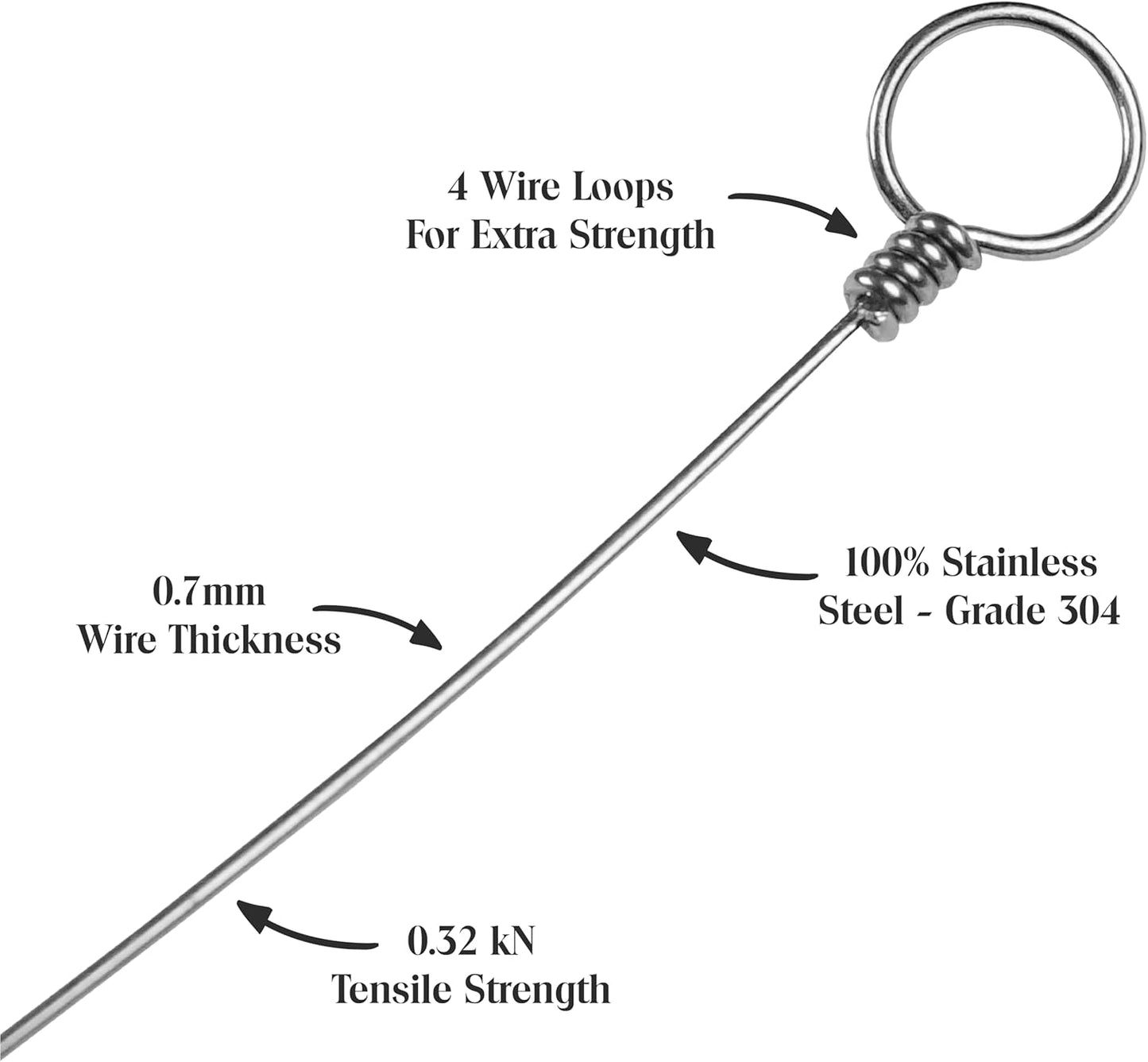 12 24" 1 ANDUSTRIAL Stainless Steel Cheese Cutting Replacement Wires For Soft and Hard Cheese - Easy to Use and Clean