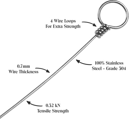12 24" 1 ANDUSTRIAL Stainless Steel Cheese Cutting Replacement Wires For Soft and Hard Cheese - Easy to Use and Clean