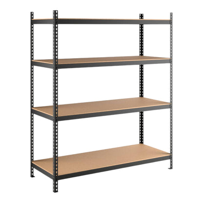 PRO&Family 24"x 72"x 84" 4 Shelves Heavy Duty Shelving Unit - Industrial Garage Storage Rack Z- Beam Storage Shelf Shelf Organizer Metal Wood Storage Shelves System