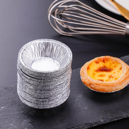 Kichvoe 250pcs Disposable Egg Tart Molds, Round Nonstick Mini Pie Pans, Aluminum Foil Bakeware for Cupcake, 2.7 Inch