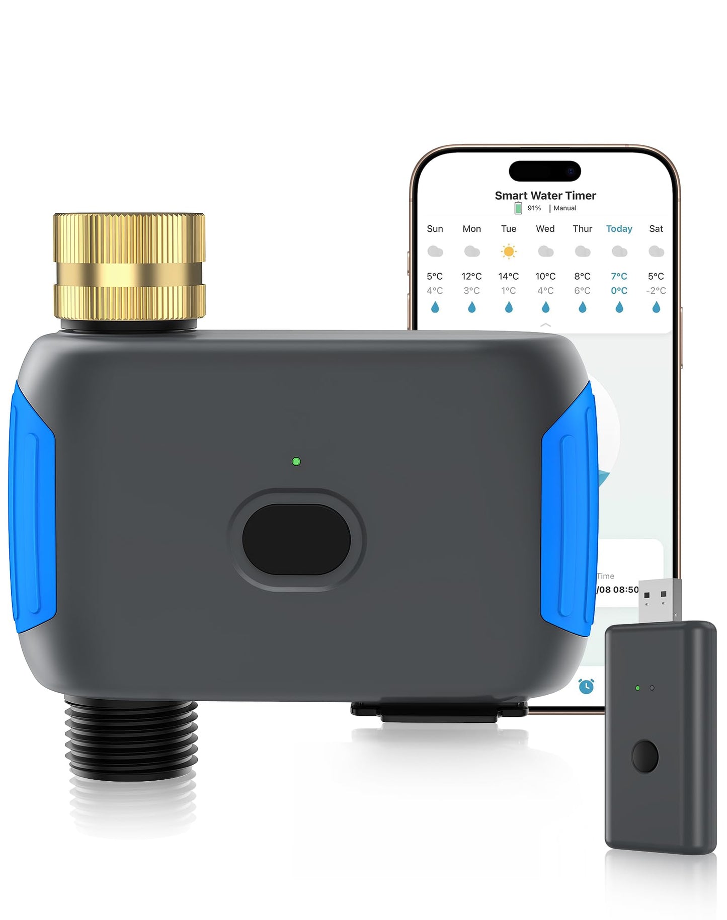Smartale WiFi Sprinkler Timer, Smart Bluetooth Hose Timer, Programmable Automatic Irrigation System with Remote APP, Compatible with Alexa Google, Watering for Outdoor Garden Yard Lawn, 1 Outlet
