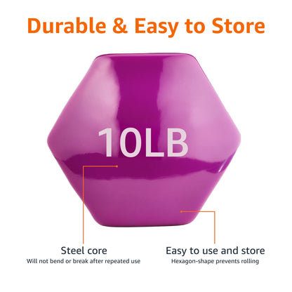 Amazon Basics Vinyl Coated Dumbbell Hand Weights