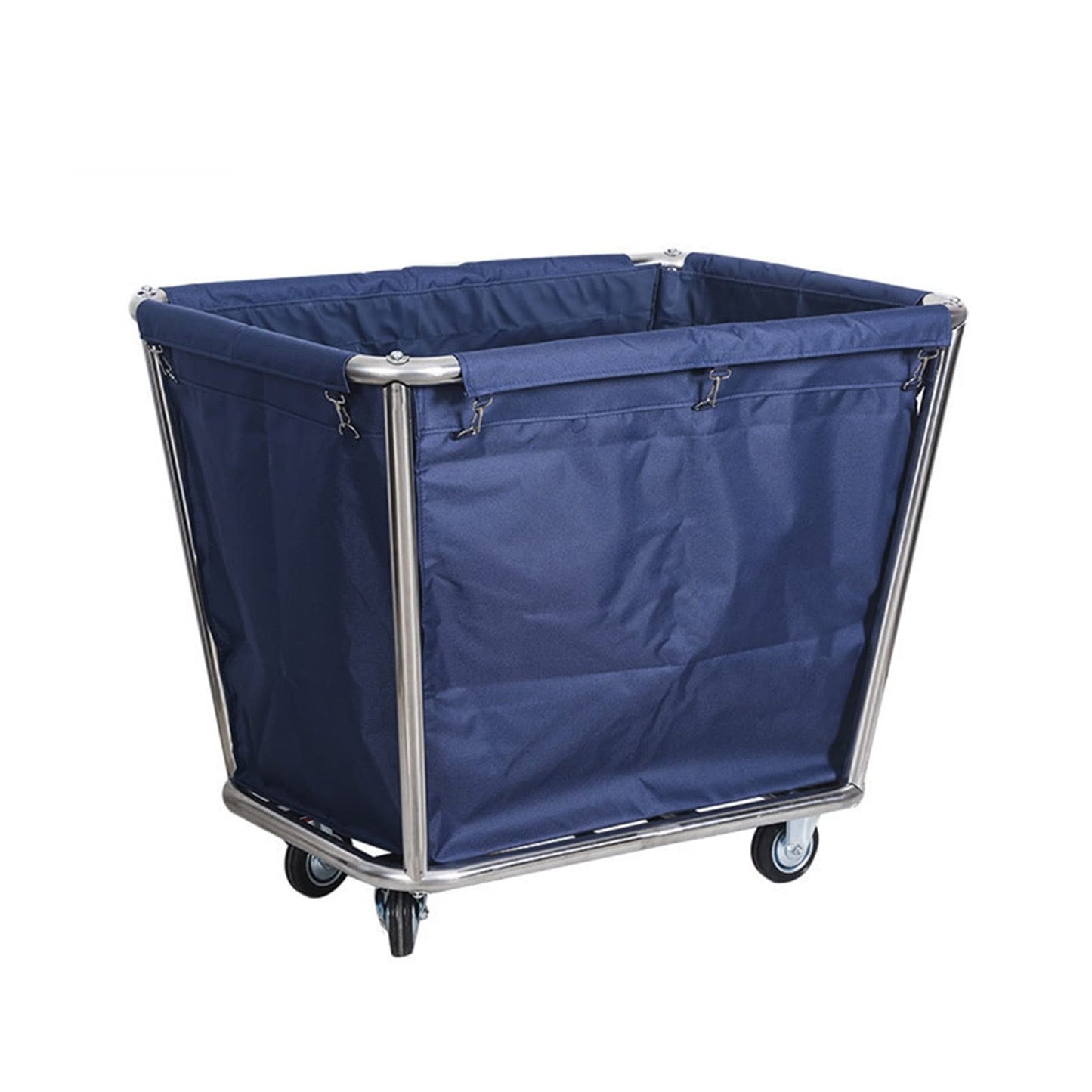 Laundry Trolley Storage Rolling Linen Trolley Large Laundry Sorter Cart with Wheels Stainless Steel Frame and Detachable Fabric for Laundry Room Hotel Bedroom Bathroom