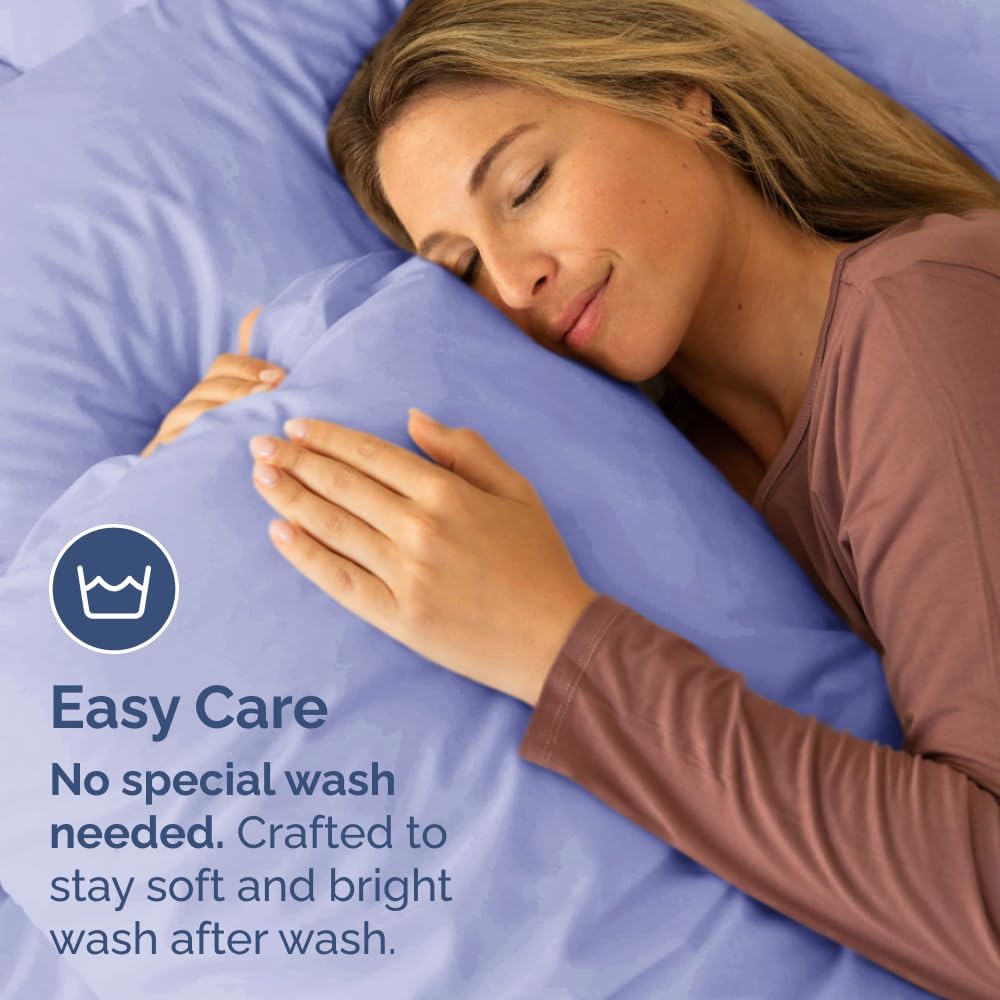 Skiennix Body Pillowcases Set of 2 | Soft & Comfy 20x54 Long Pillow Covers - Wrinkle & Fade Resistant, Machine Washable, Lavender