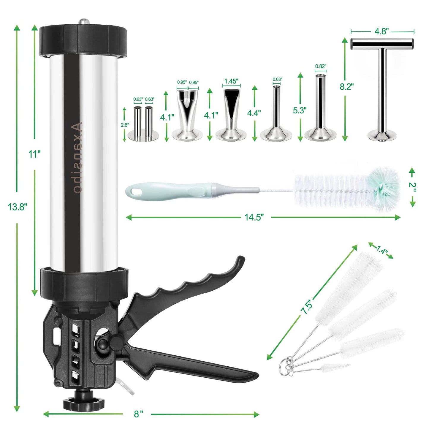 Large Capacity Jerky Gun Kits, Jerky Cannon, Stainless Steel Jerky Maker, Jerky Shooter, Meat Gun, Beef Deer Jerky Making Gun Kit, Gifts for Women Men