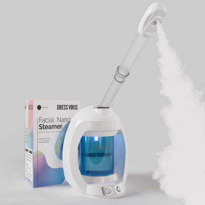 Facial Steamer-Nano Ionic Face Steamer for Facial Deep Cleaning, Vaporizador Steamer for Esthetician, Professional Facial Steamer for Home Facial Spa. (Black)