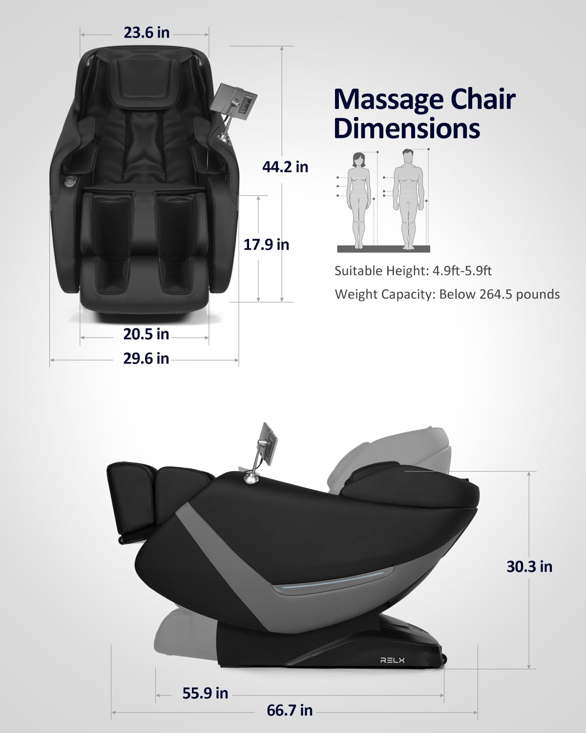 RELX 2026 Massage Chair Full Body, Zero Gravity Airbag Shiatsu Massage Chair with SL-Track, Heating, AI Control, Body Scan, 13 Modes, Foot Rollers, and Deep Yoga Stretch (Black)