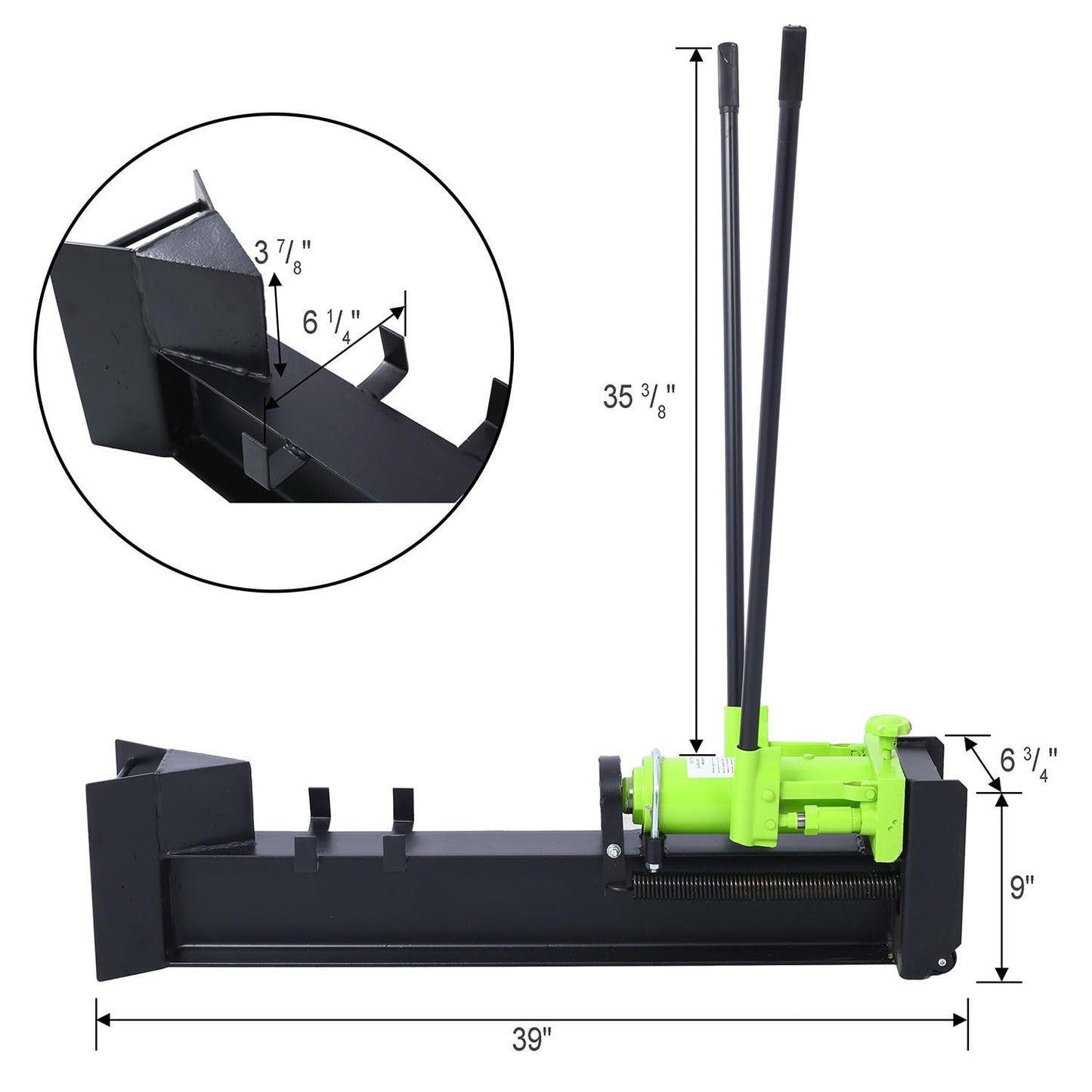 HOYOC Log Splitter Portable, Heavy Duty 10 Ton Horizontal Log Splitter Wood Cutter Manual Hydraulic 2 Speed Wheel Hydraulic Log Splitter w/Built-in Wheel Durable Manual Wood Splitter