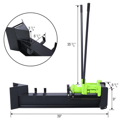 HOYOC Log Splitter Portable, Heavy Duty 10 Ton Horizontal Log Splitter Wood Cutter Manual Hydraulic 2 Speed Wheel Hydraulic Log Splitter w/Built-in Wheel Durable Manual Wood Splitter