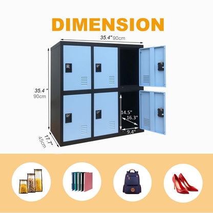 MECOLOR FURNITURE Digital Lock Metal Gym Locker Organizer with Padlock and Shelf Small Size Blue