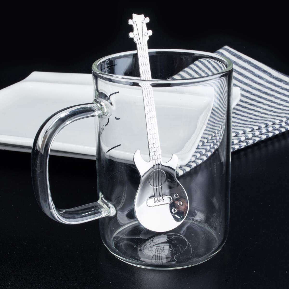 Guitar Spoon Set, Stainless Steel Coffee Spoon, Demitasse Espresso Spoons 5pcs