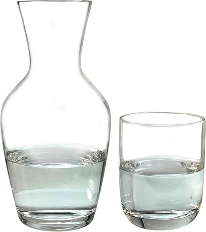 26 oz Lily's Home Water Carafe, With Glass Cup as Lid, Bedside Water Carafe for Bedroom, Bathroom, or Kitchen, Ideal