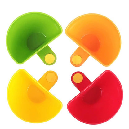 HUVOQ Dip Clips for Plates 4 Colors Plate Holder Chip Dip Serving Set, Condiment Cups that Clip on Plates(4PCS)