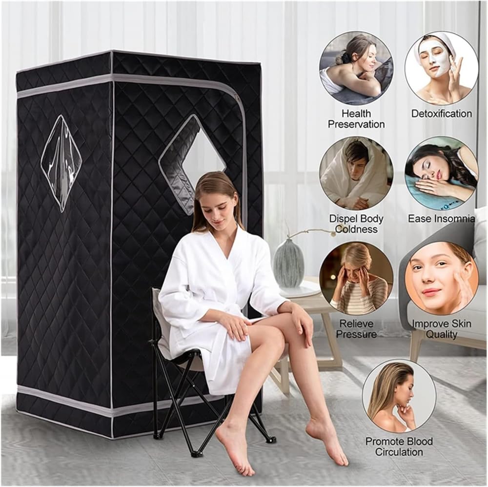Portable Home Sauna, Sauna Tent, Infrared Saunas for Home, Steam Room, Home Steam Sauna, Home Sauna Pod, Steamer Generator Sauna Kit for Therapy Detox Slimming-Silver||1