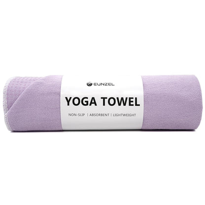 Eunzel Hot Yoga Towel - Microfiber Non Slip Yoga Mat Towel with Grip Dot Sweat Absorbent Towel for Hot Yoga, Pilates and Fitness 72" x 24", Dark Cyan/Orange