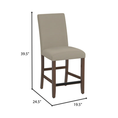 GDFStudio 39.5" H Counter Height Bar Stools Set of 2, Upholstered Kitchen Bar Stools with Back & Footrest, Modern Solid Wood Counter Stools for Kitchen Island Dining Room, Easy Assembly, Walnut Brown