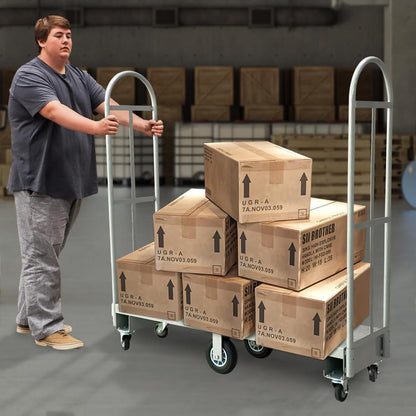 Yeeoy Narrow Aisle U-Boat Platform Truck Dolly, 60"x16" Heavy Duty U- Boat Cart with Thick Steel Deck, 2000LBS Capacity Utility Flatbed Cart with 6 Casters