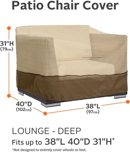 Classic Accessories Veranda Patio Lounge Chair Cover - Water-Resistant, 38 Inch, 2-Pack