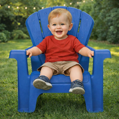4 Pack Set Little Tikes Kids Garden Chair in Blue, Outdoor Toddler Activity Adirondack Chairs for Picnic, Garden
