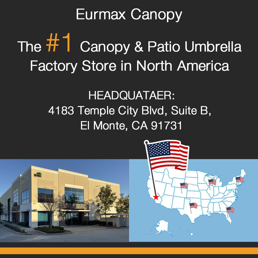 Eurmax USA 10x20ft Pop Up Canopy, Commercial Instant Tent for Outdoor Events, Patented No-Tip Rolling Storage Bag with 6 Sandbags,UV & Water Resistant,Heavy Duty Portable Shelter Gazebo,White