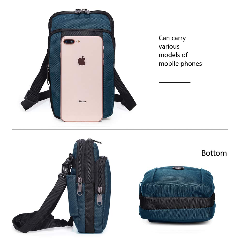 Senient Wolf Waterproof Nylon Multifunctional Phone Bag Small One Shoulder Crossbody Bag Waist Bag Wallet Travel Passport Bag