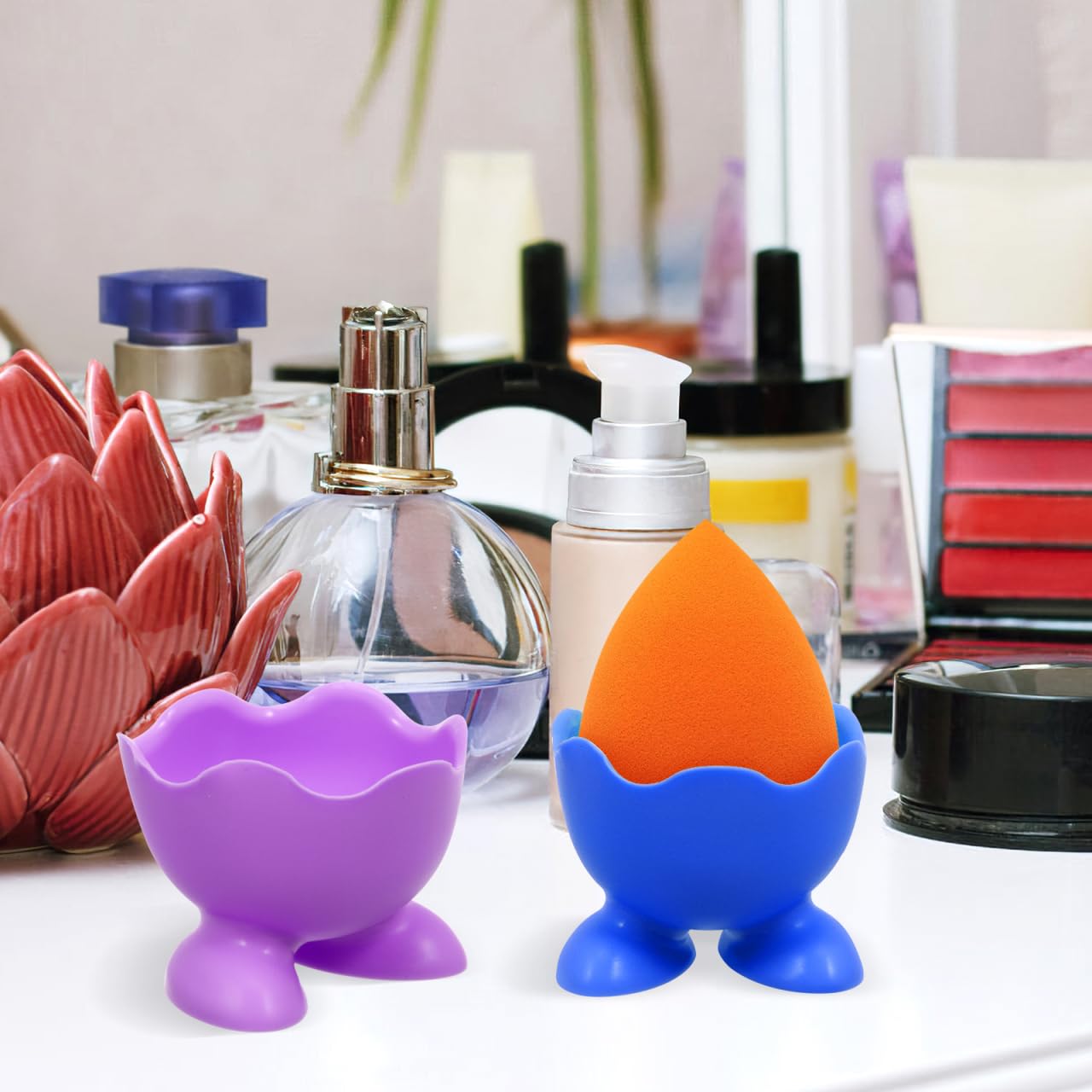 ULTECHNOVO 10 Pack Silicone Egg Cups - Nonstick Egg Holder & Server for Soft Boiled Microwave Safe Poacher Display Stand for Breakfast Kitchen