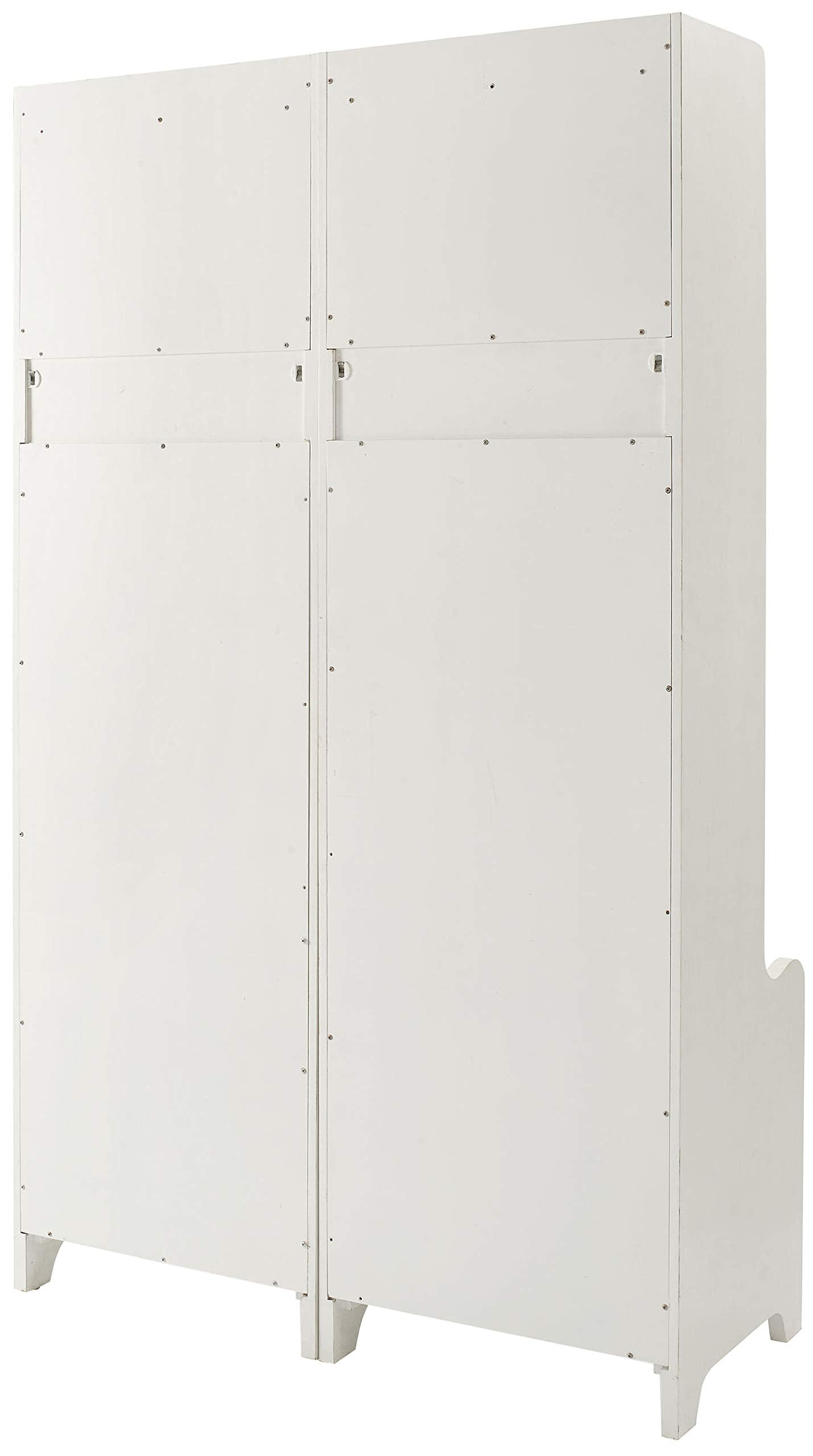 Crosley Furniture Fremont 2-Piece Hall Tree Entryway Set with Storage Cabinets and Coat Rack Hooks, Distressed White