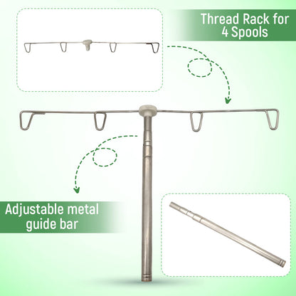 AMLESO Adjustable Cone Thread Stand Spool Holder for Sewing Machine Embroidery Quilting Serger Machines, Thread Stand for Smoother Feed, Large Spool Holder